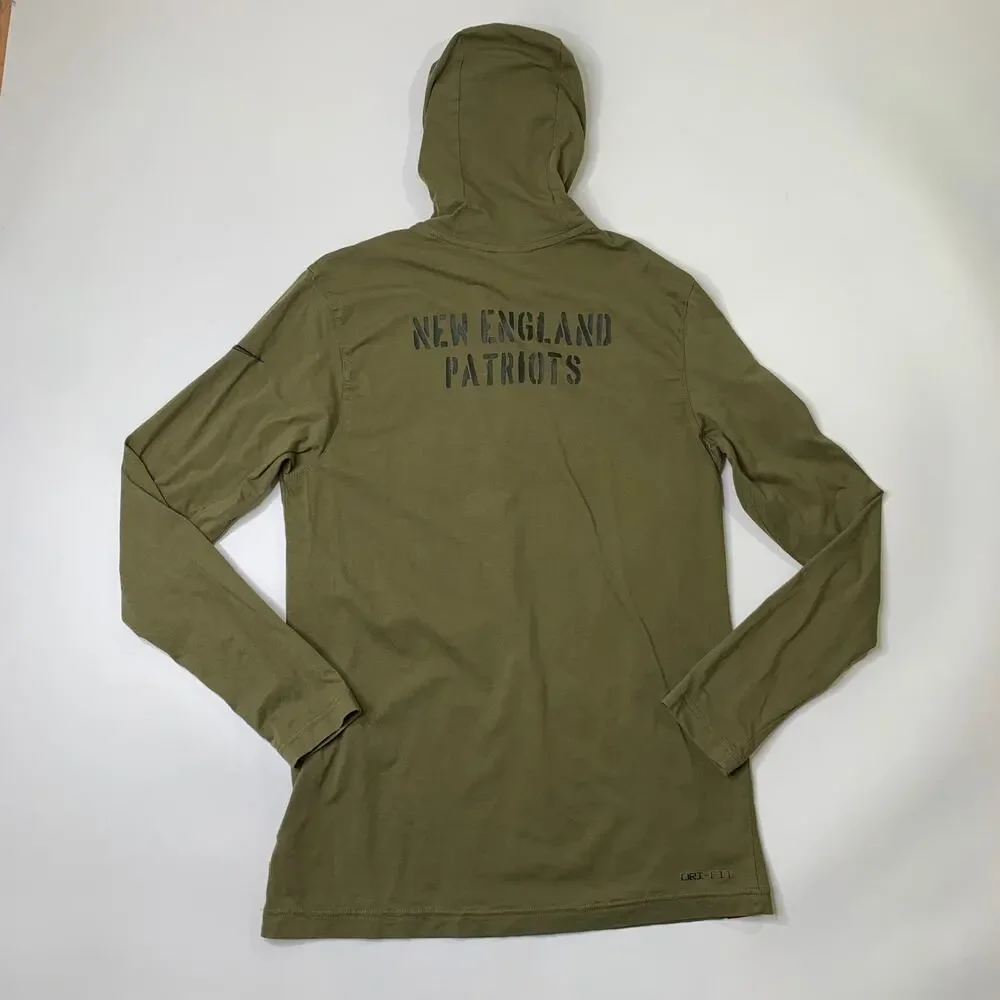 New England Patriots Hoodie Boys M Medium Army Green NFL Salute To Service Nike
